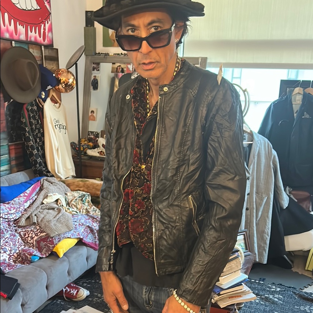 Women’s or Men's Black Leather faux  Jacket